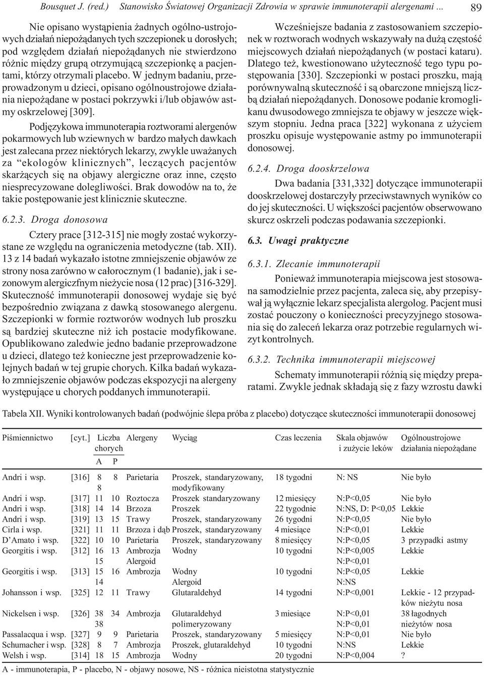 a pacjentami, którzy otrzymali placebo. W jednym badaniu, przeprowadzonym u dzieci, opisano ogólnoustrojowe dzia³ania niepo ¹dane w postaci pokrzywki i/lub objawów astmy oskrzelowej [309].