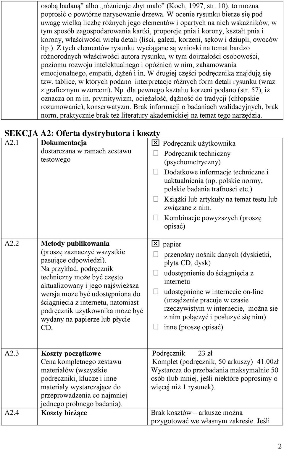 Część A Opis Testu Sekcja A1 Podstawowe Informacje O