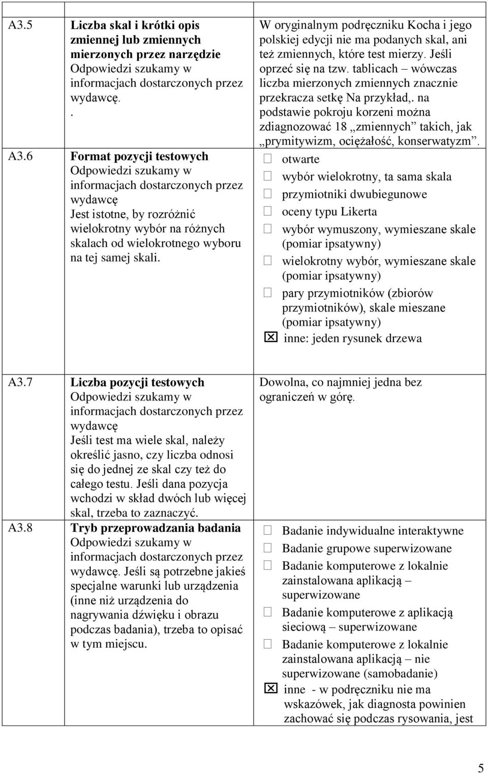 Część A Opis Testu Sekcja A1 Podstawowe Informacje O