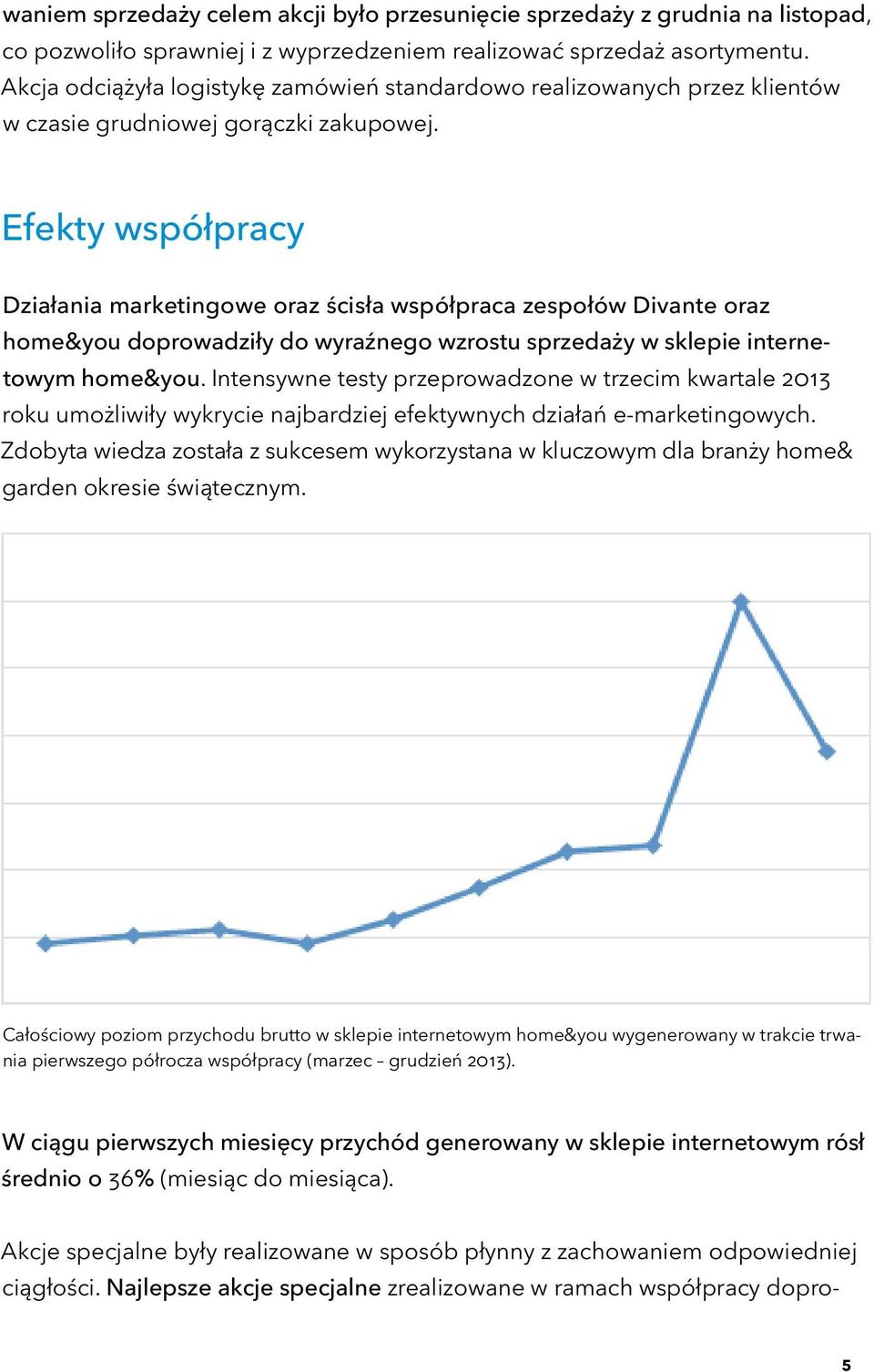 Efekty współpracy Działania marketingowe oraz ścisła współpraca zespołów Divante oraz home&you doprowadziły do wyraźnego wzrostu sprzedaży w sklepie internetowym home&you.