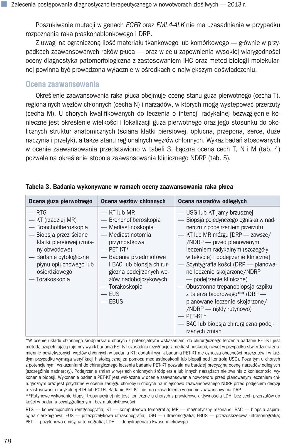 Z uwagi na ograniczoną ilość materiału tkankowego lub komórkowego głównie w przypadkach zaawansowanych raków płuca oraz w celu zapewnienia wysokiej wiarygodności oceny diagnostyka patomorfologiczna z