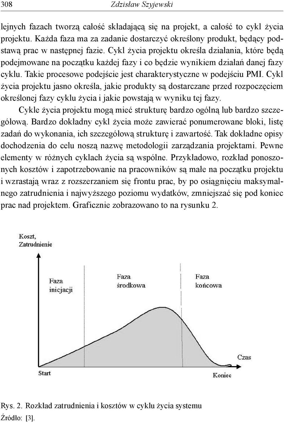 Cykl życia projektu określa działania, które będą podejmowane na początku każdej fazy i co będzie wynikiem działań danej fazy cyklu. Takie procesowe podejście jest charakterystyczne w podejściu PMI.