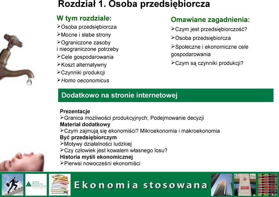 Czynniki produkcji Homo oeconomicus Czym jest przedsiębiorczość?