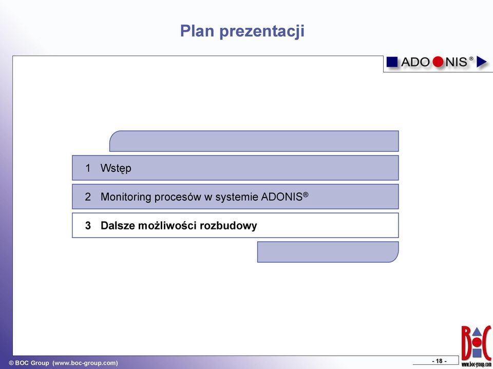 systemie ADONIS 3 Dalsze