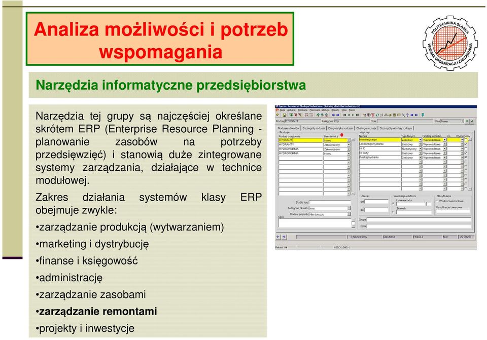 zarządzania, działające w technice modułowej.