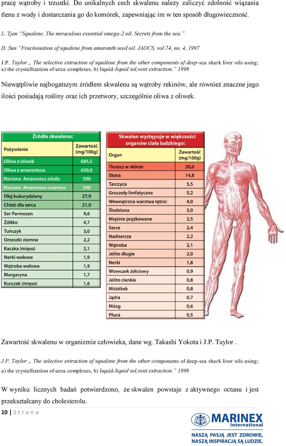 4, 1997 Niewątpliwie najbogatszym źródłem skwalenu są wątroby rekinów, ale również znaczne jego ilości posiadają rośliny oraz ich przetwory, szczególnie oliwa z oliwek.