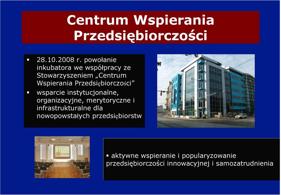 Przedsiębiorczości wsparcie instytucjonalne, organizacyjne, merytoryczne i