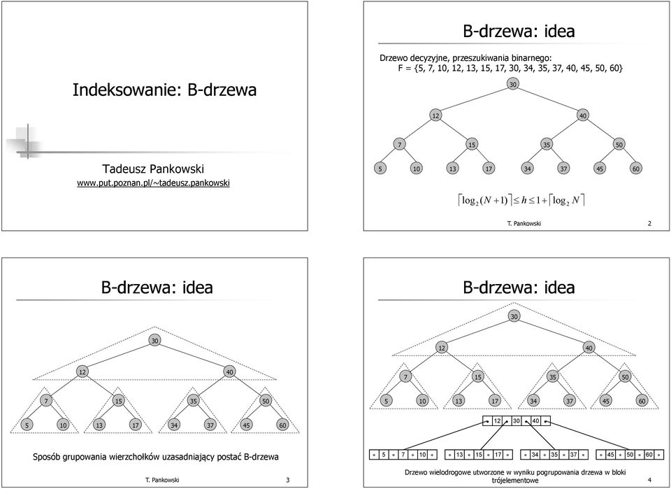 pankowski 5 10 13 17 34 37 45 60 log 2( N+ 1) h 1+ log2n 2 : idea : idea 30 30 12 40 12 40 7 15 35 50 7 15 35 50 5 10 13 17 34 37 45