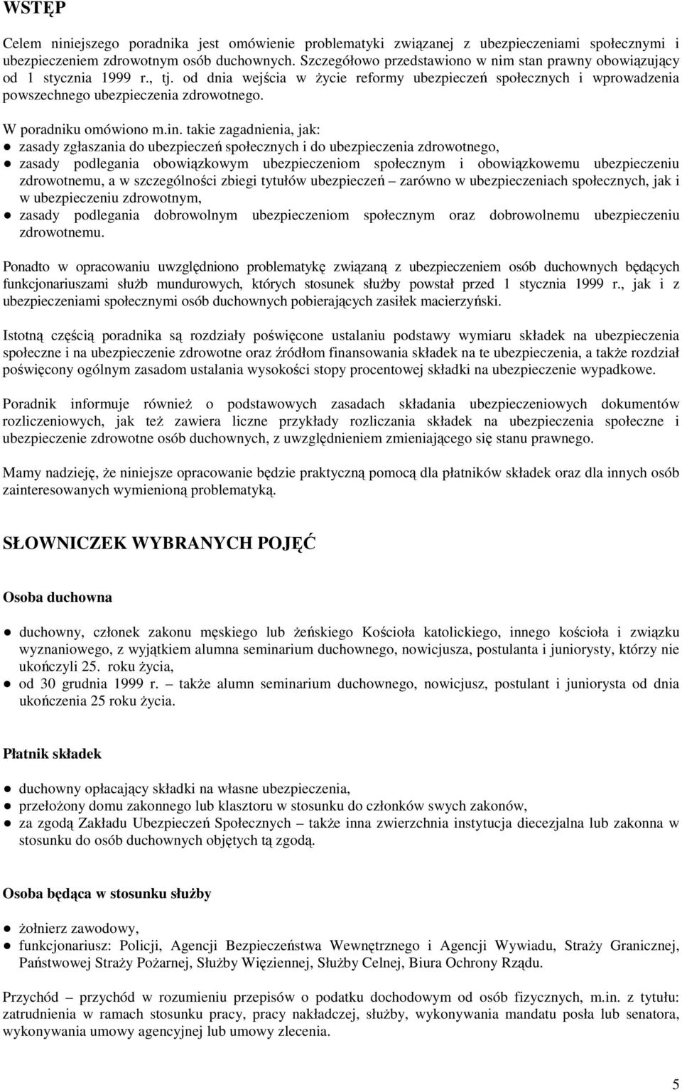 Ubezpieczenia społeczne i ubezpieczenie zdrowotne osób duchownych - PDF  Darmowe pobieranie