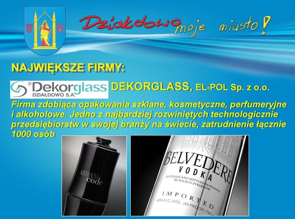 perfumeryjne i alkoholowe.