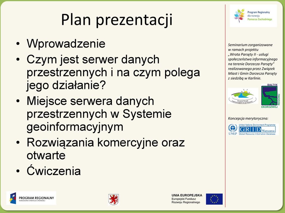 Miejsce serwera danych przestrzennych w Systemie