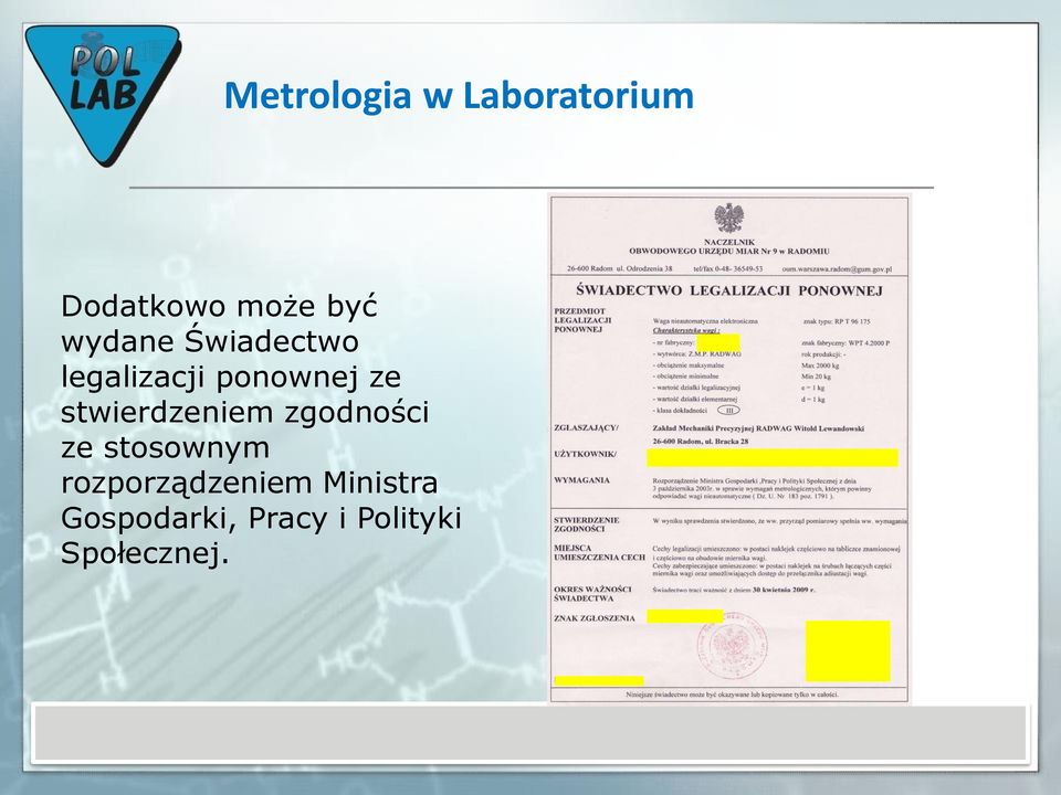 stwierdzeniem zgodności ze stosownym