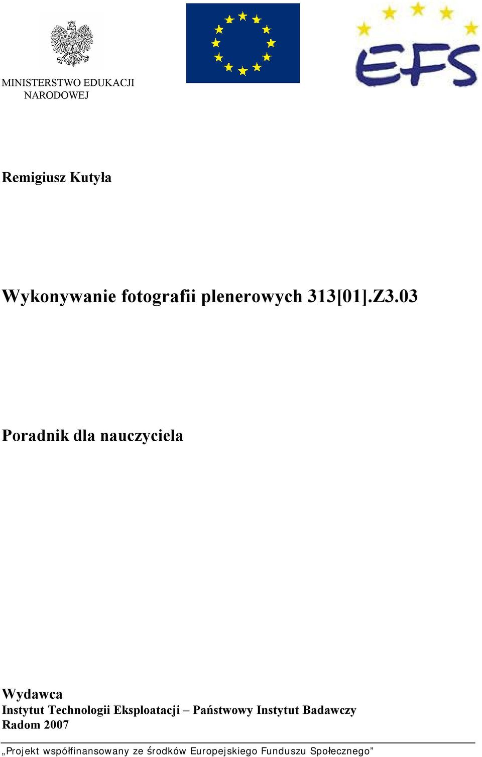 03 Poradnik dla nauczyciela Wydawca Instytut