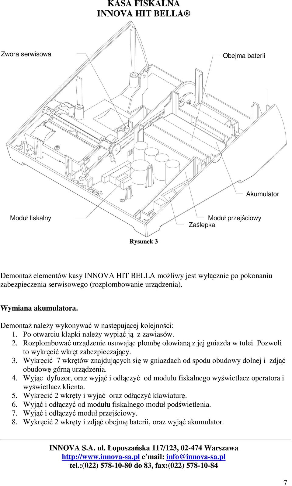 . Rozplombowa urzdzenie usuwajc plomb ołowian z jej gniazda w tulei. Pozwoli to wykrci wkrt zabezpieczajcy.
