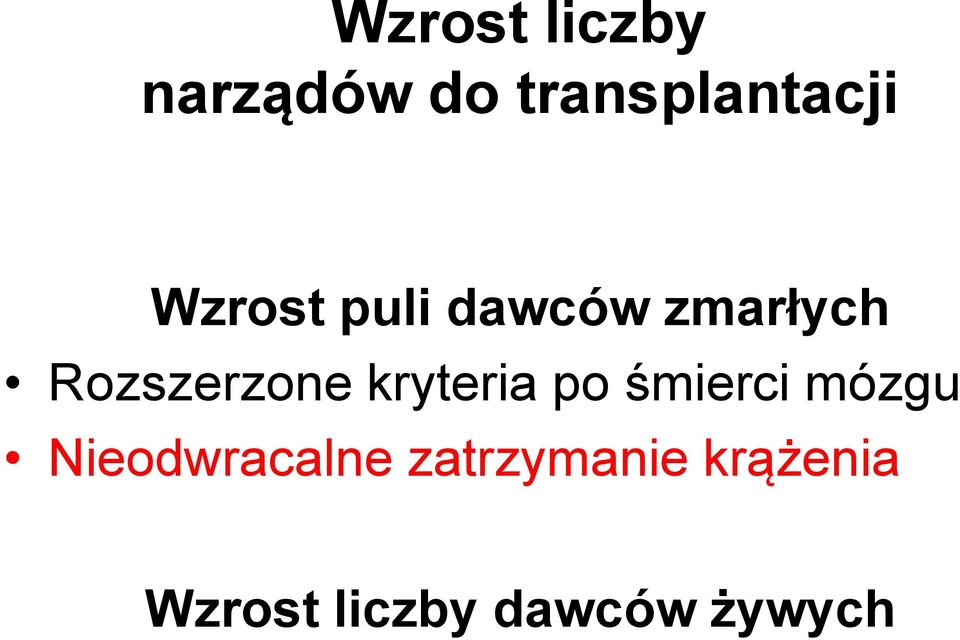 kryteria po śmierci mózgu Nieodwracalne