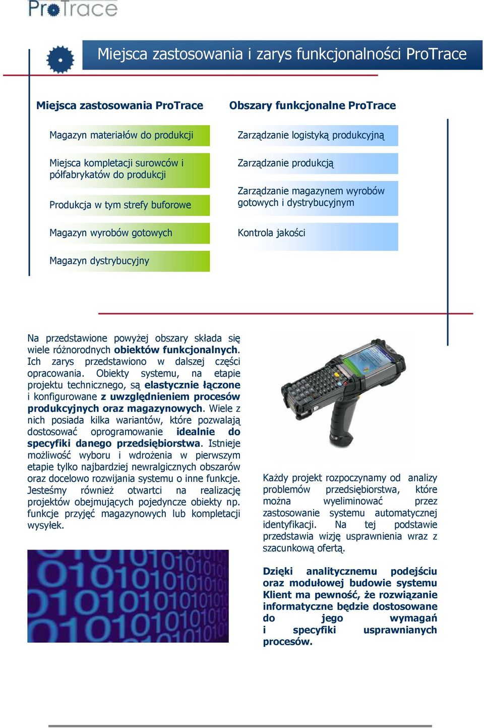 Magazyn dystrybucyjny Na przedstawione powyżej obszary składa się wiele różnorodnych obiektów funkcjonalnych. Ich zarys przedstawiono w dalszej części opracowania.