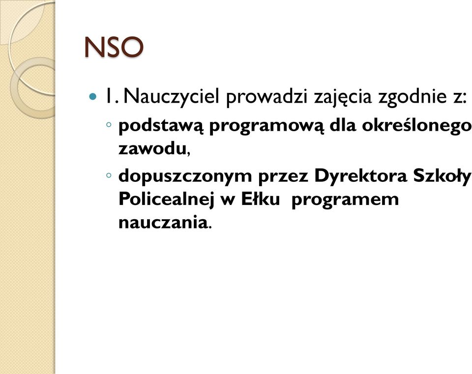 podstawą programową dla określonego