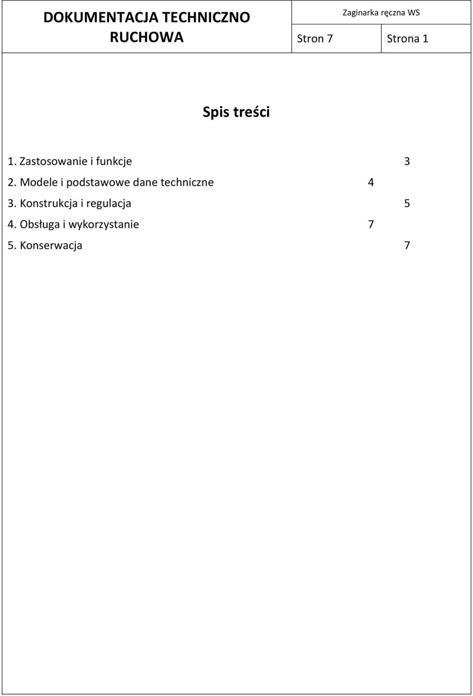 Modele i podstawowe dane techniczne 4 3.