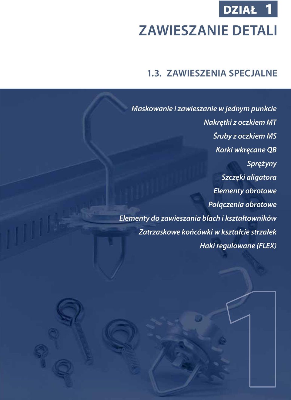 MT Śruby z oczkiem MS Korki wkręcane QB Sprężyny Szczęki aligatora Elementy