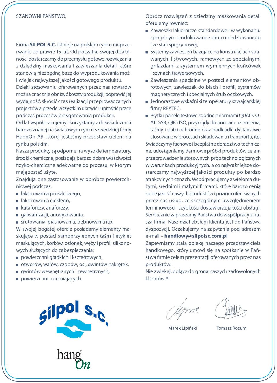 jakości gotowego produktu.