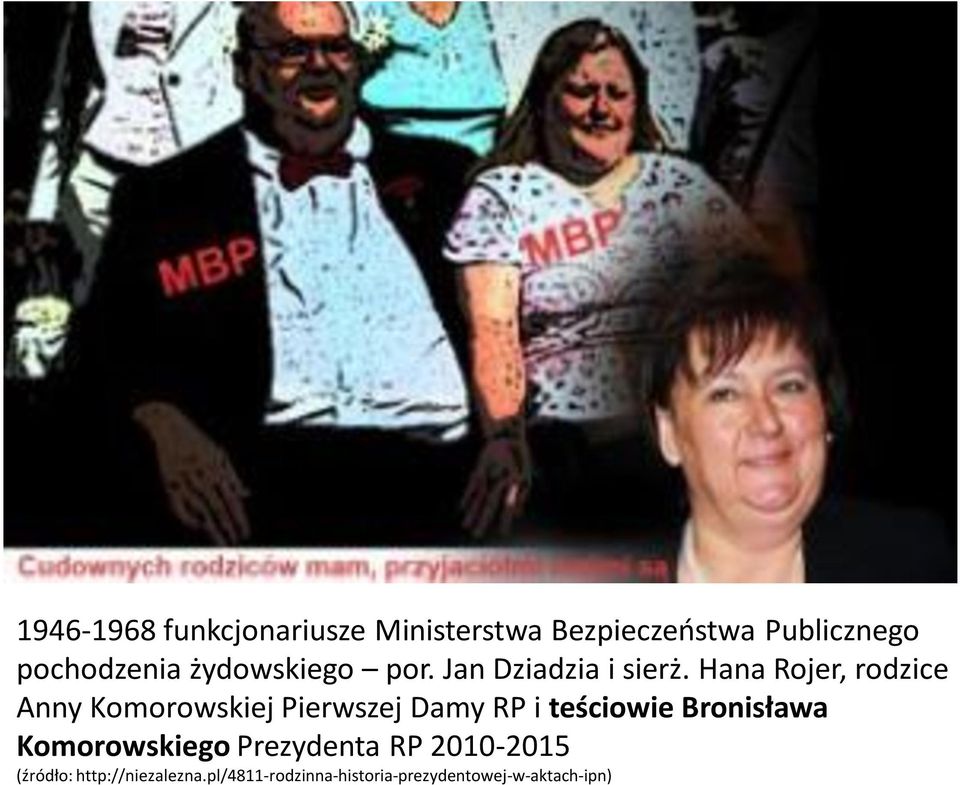 Hana Rojer, rodzice Anny Komorowskiej Pierwszej Damy RP i teściowie Bronisława
