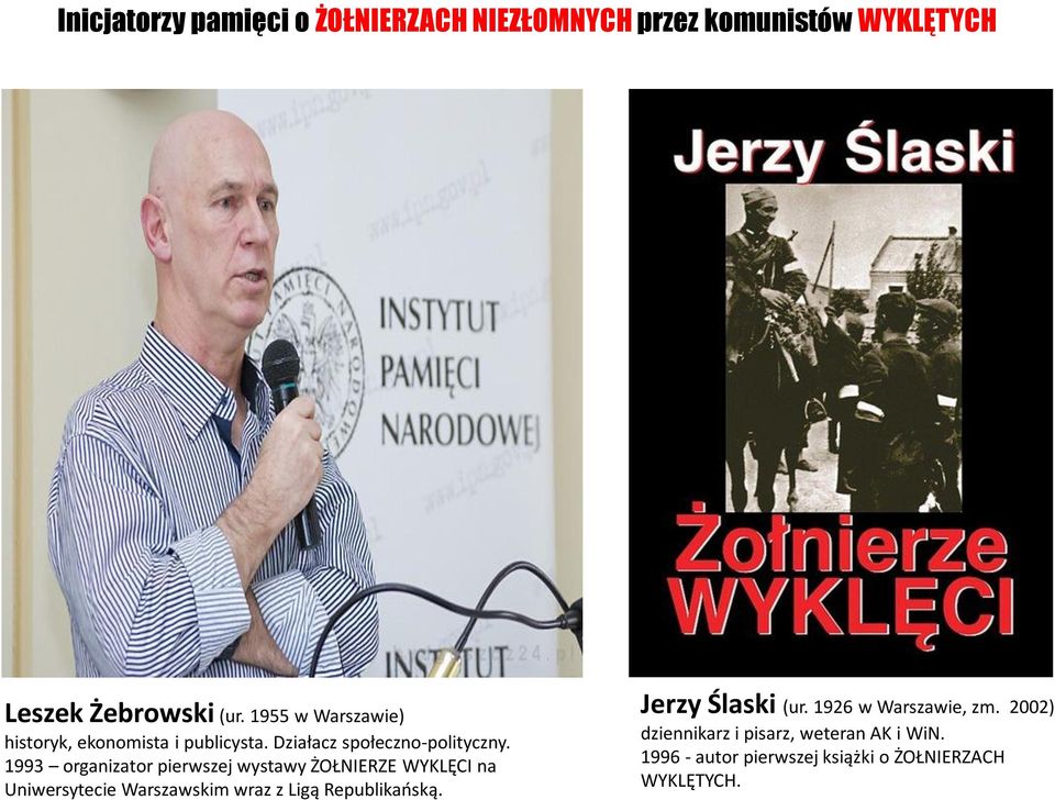 1993 organizator pierwszej wystawy ŻOŁNIERZE WYKLĘCI na Uniwersytecie Warszawskim wraz z Ligą Republikaoską.