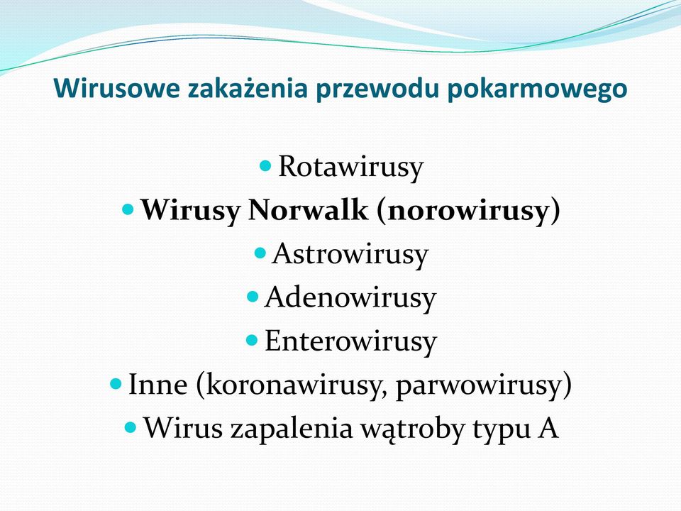 Astrowirusy Adenowirusy Enterowirusy Inne
