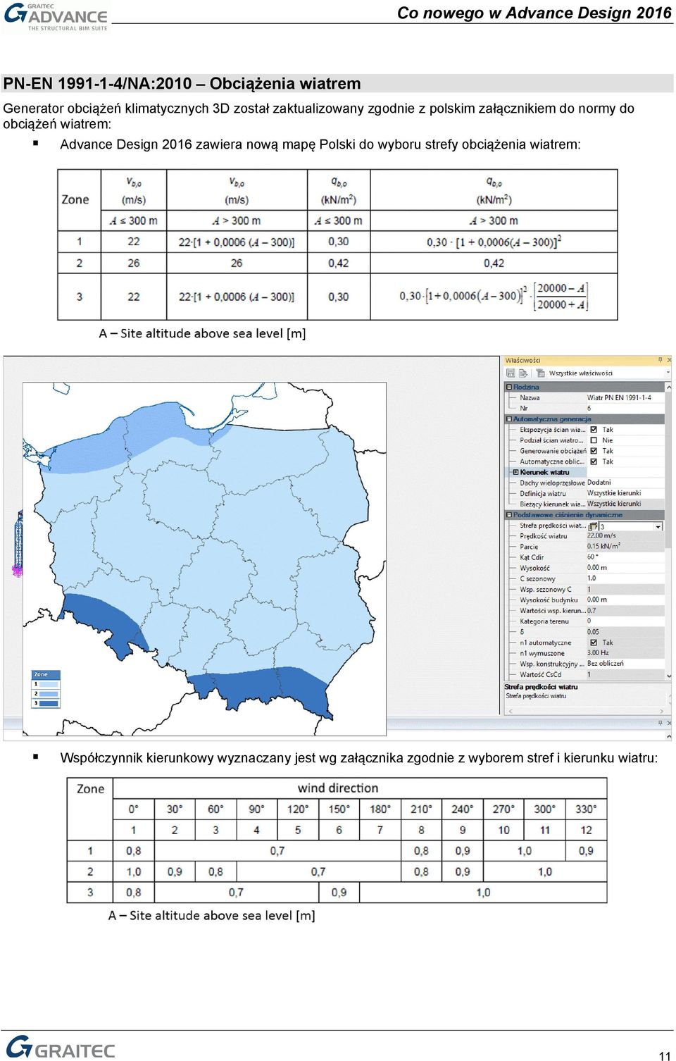 Design 2016 zawiera nową mapę Polski do wyboru strefy obciążenia wiatrem: