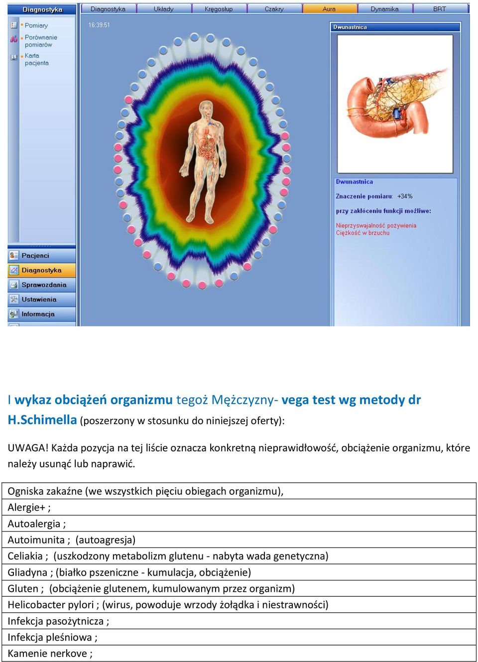 Ogniska zakaźne (we wszystkich pięciu obiegach organizmu), Alergie+ ; Autoalergia ; Autoimunita ; (autoagresja) Celiakia ; (uszkodzony metabolizm glutenu - nabyta wada