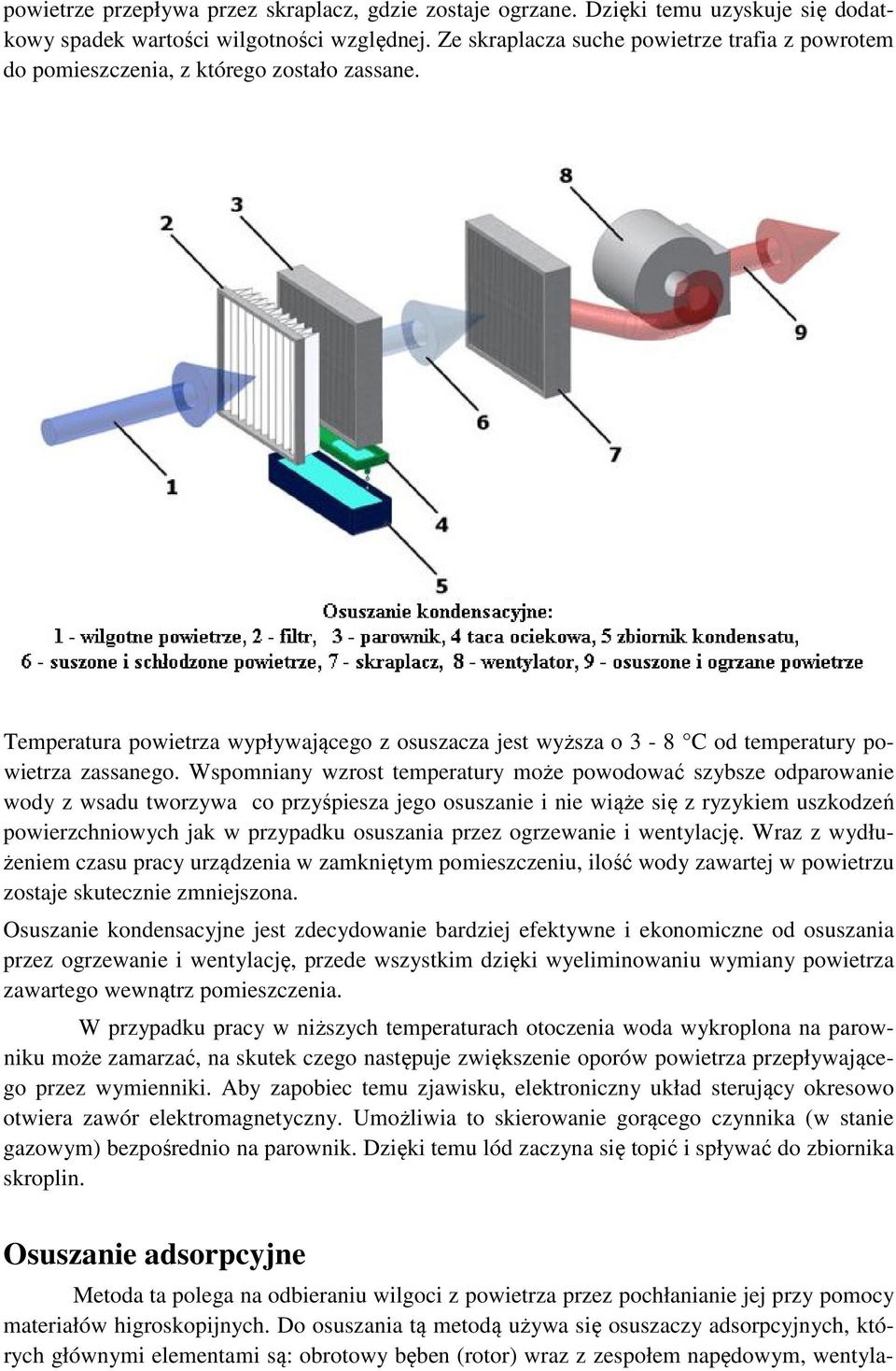 Wspomniany wzrost temperatury może powodować szybsze odparowanie wody z wsadu tworzywa co przyśpiesza jego osuszanie i nie wiąże się z ryzykiem uszkodzeń powierzchniowych jak w przypadku osuszania