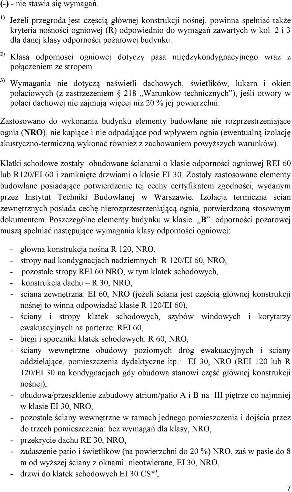 Wymagania nie dotyczą naświetli dachowych, świetlików, lukarn i okien połaciowych (z zastrzeżeniem 218 Warunków technicznych ), jeśli otwory w połaci dachowej nie zajmują więcej niż 20 % jej