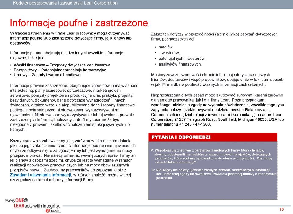 warunki handlowe Informacje prawnie zastrzeżone, obejmujące know-how i inną własność intelektualną, plany biznesowe, sprzedażowe, marketingowe i serwisowe, pomysły projektowe i produkcyjne oraz