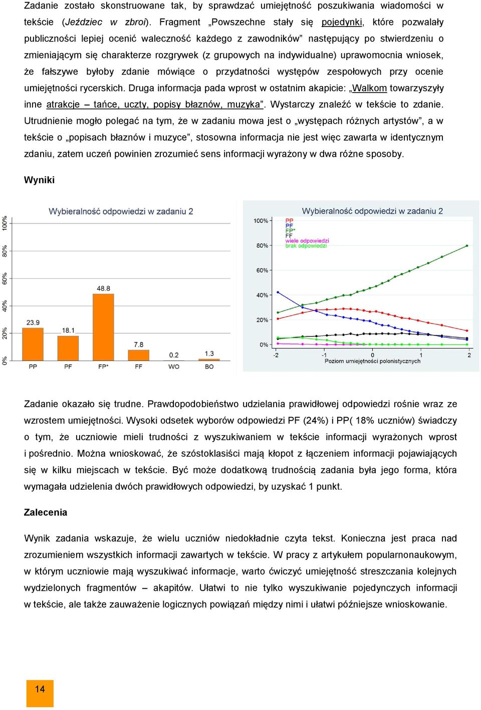 na indywidualne) uprawomocnia wniosek, że fałszywe byłoby zdanie mówiące o przydatności występów zespołowych przy ocenie umiejętności rycerskich.
