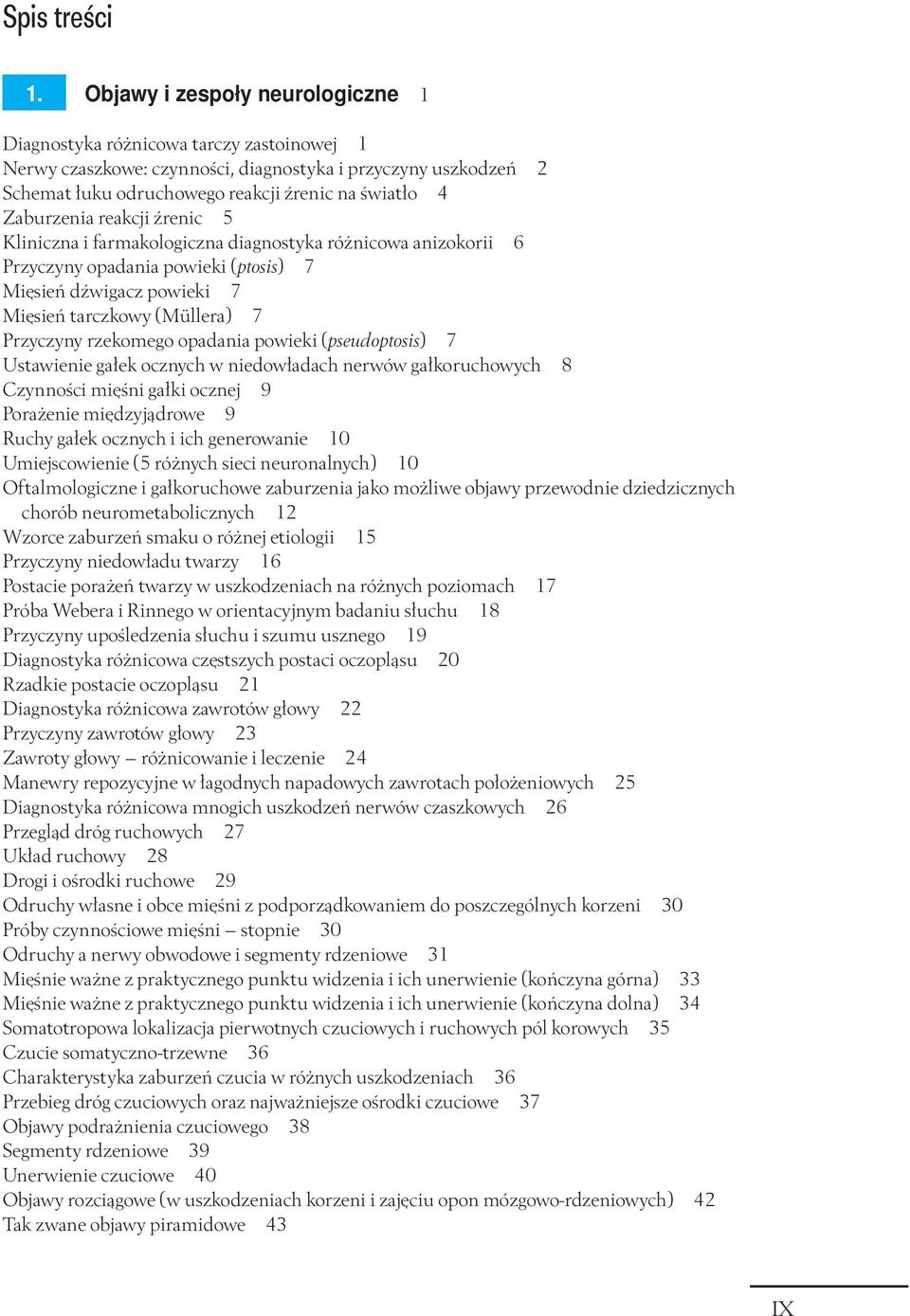 rzekomego opadania powieki (pseudoptosis) 7 Ustawienie gałek ocznych w niedowładach nerwów gałkoruchowych 8 Czynności mięśni gałki ocznej 9 Porażenie międzyjądrowe 9 Ruchy gałek ocznych i ich