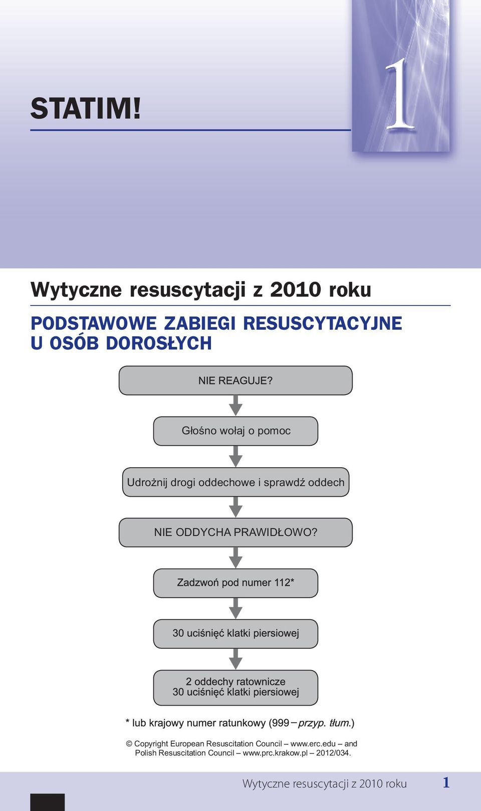 dorosłych Głośno wołaj o pomoc Udrożnij drogi oddechowe i sprawdź oddech NIE
