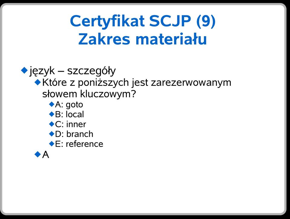 zarezerwowanym słowem kluczowym?