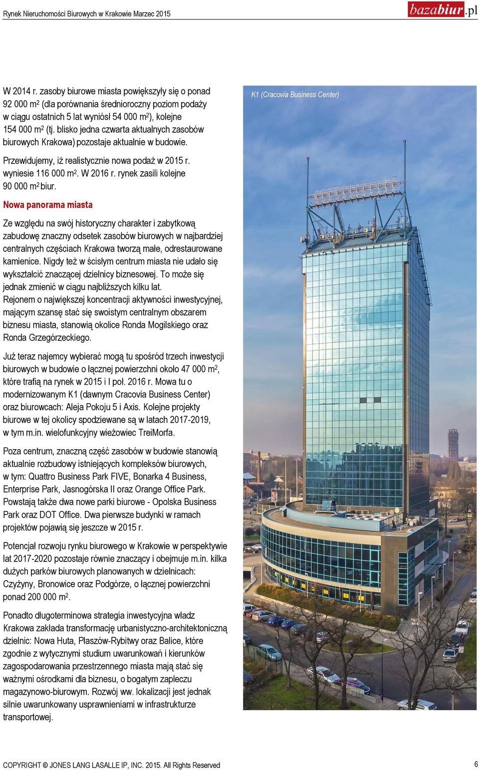 W 2016 r. rynek zasili kolejne 90 000 m 2 biur.