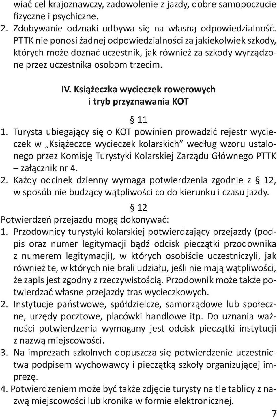 Książeczka wycieczek rowerowych i tryb przyznawania KOT 11 1.