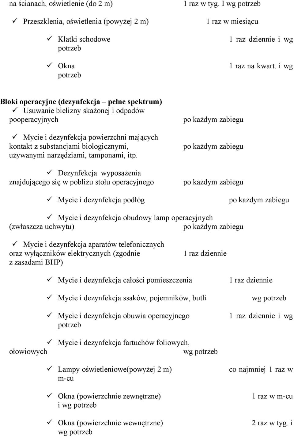 narzędziami, tamponami, itp.