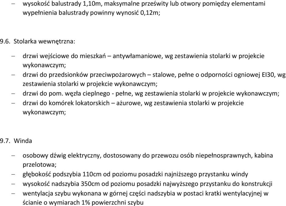 zestawienia stolarki w projekcie wykonawczym; drzwi do pom.