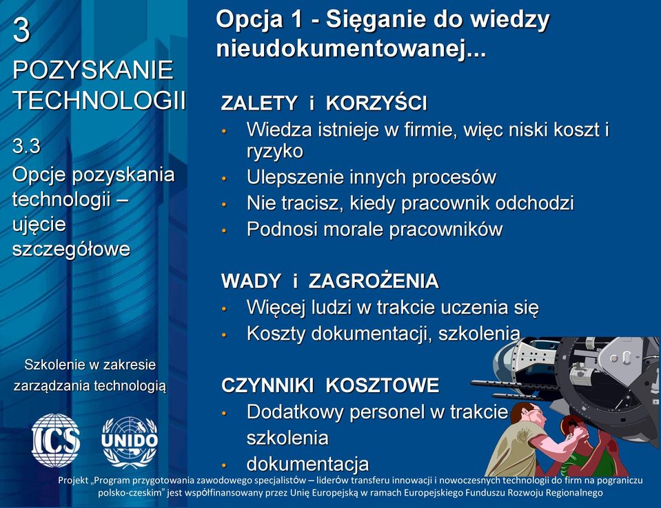 Nie tracisz, kiedy pracownik odchodzi Podnosi morale pracowników WADY i ZAGROŻENIA Więcej ludzi w