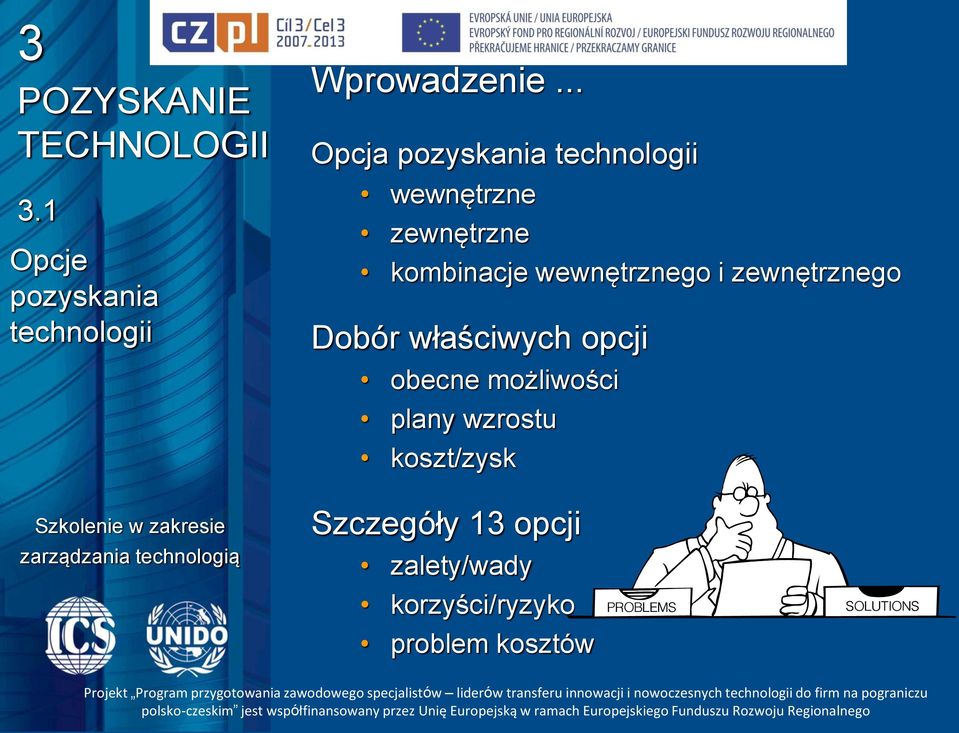 wewnętrznego i zewnętrznego Dobór właściwych opcji obecne