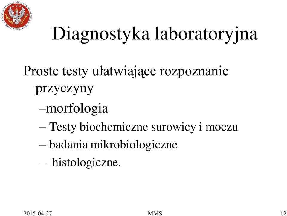 Testy biochemiczne surowicy i moczu badania