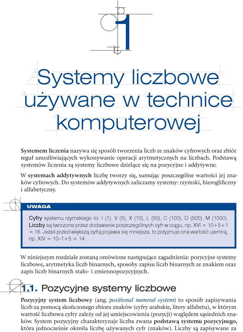 Do systemów addytywnych zaliczamy systemy: rzymski, hieroglificzny i alfabetyczny.