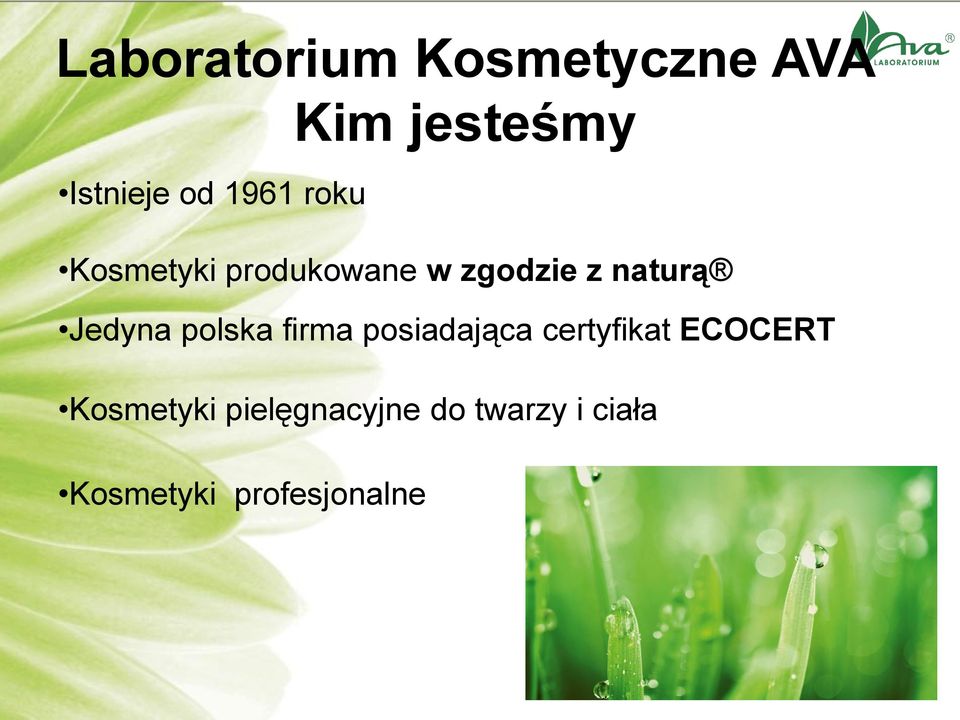 Jedyna polska firma posiadająca certyfikat ECOCERT