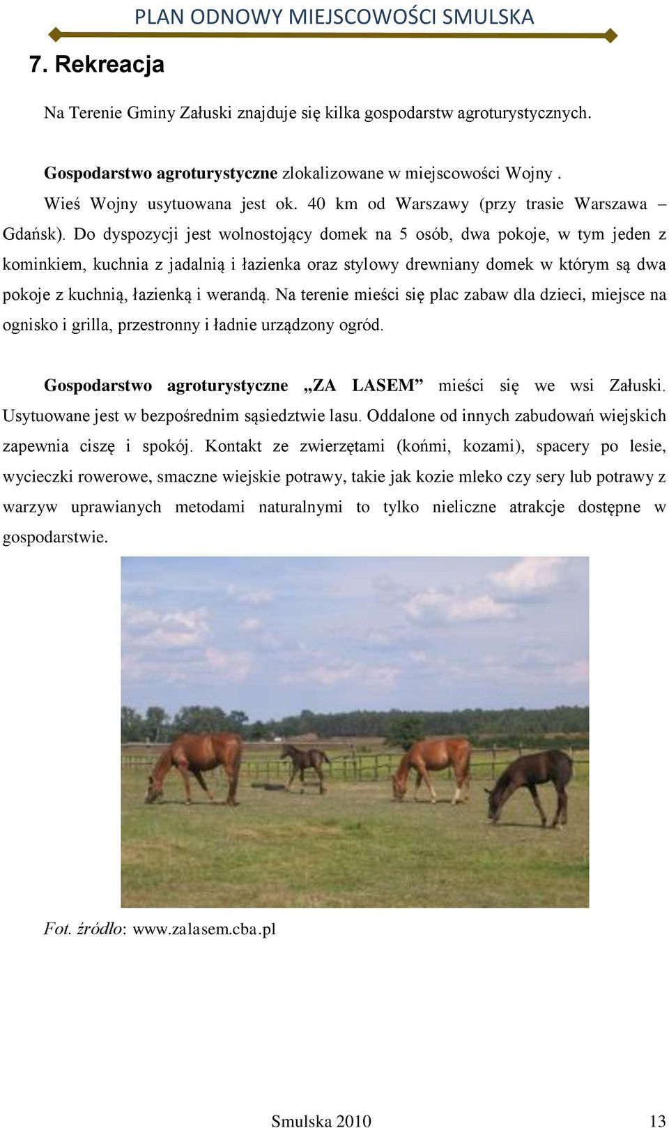 Do dyspozycji jest wolnostojący domek na 5 osób, dwa pokoje, w tym jeden z kominkiem, kuchnia z jadalnią i łazienka oraz stylowy drewniany domek w którym są dwa pokoje z kuchnią, łazienką i werandą.
