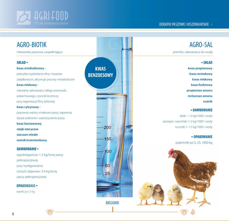 benzoesowy olejki eteryczne siarczan miedzi nośnik krzemionkowy zapobiegawczo: 1-2 kg/tonę paszy pełnoporcjowej przy występowaniu ostrych objawów: 3-4 kg/tonę paszy pełnoporcjowej worki po 3 kg KWAS