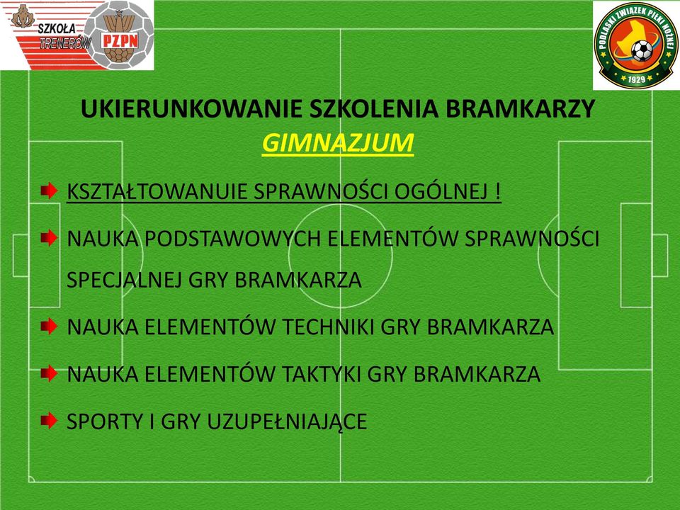 NAUKA PODSTAWOWYCH ELEMENTÓW SPRAWNOŚCI SPECJALNEJ GRY