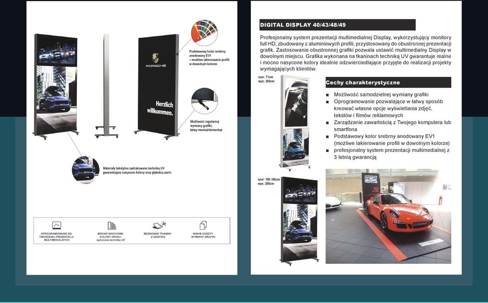 Grafika wykonana na tkaninach techniką UV gwarantuje realne i mocno nasycone kolory idealnie odzwierciedlające przyjęte do realizacji projekty wymagających klientów.