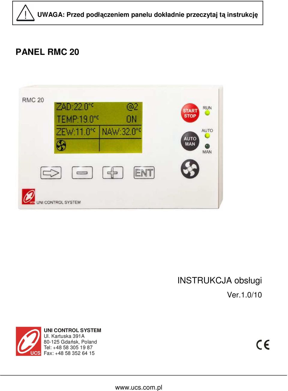 obsługi Ver.1.0/10 UCS UNI CONTROL SYSTEM Ul.